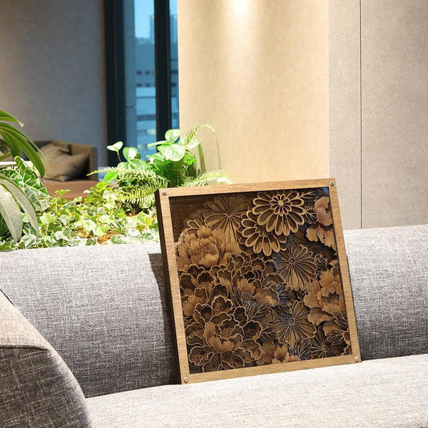 【アートパネル】菊尽くし | 摺り友禅彫刻師 | Sansai