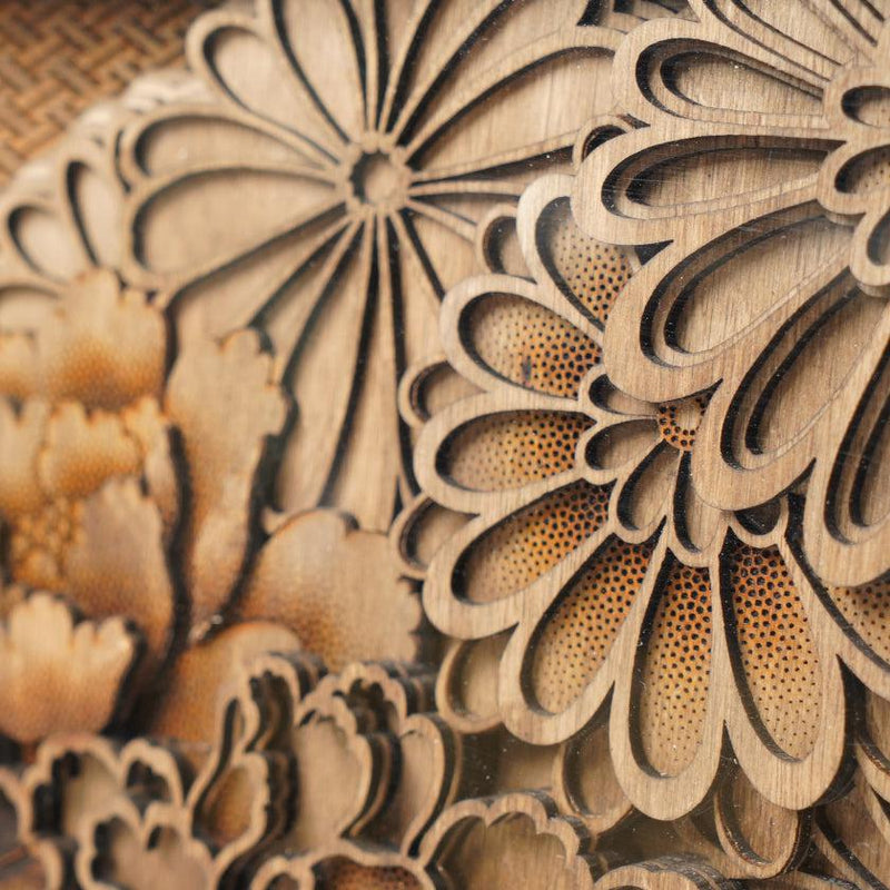 【アートパネル】菊尽くし | 摺り友禅彫刻師 | Sansai