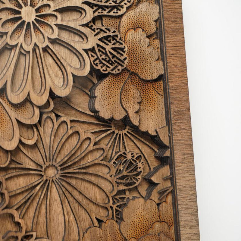 【アートパネル】菊尽くし | 摺り友禅彫刻師 | Sansai