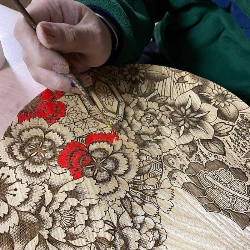 【お皿】小皿 鹿に紅葉 | 摺り友禅彫刻師 | Sansai