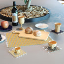 【マットセット】コースター4枚  (ブルー) & ランチョンマット (イエロー) 2枚 | 畳 | 畳屋辰蔵 杉本畳店