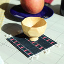 【マットセット】コースター4枚  (ブラック) & ランチョンマット (レッド) 2枚 | 畳 | 畳屋辰蔵 杉本畳店