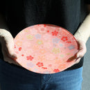 【皿2枚セット】丸皿 22cm 梅 & 菊 | 西陣織 | 江村商店