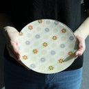 【皿2枚セット】丸皿 22cm 梅 & 菊 | 西陣織 | 江村商店