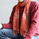 【ストール】黒谷綜布 (草木染 茜 絞り) | 黒谷和紙 | 黒谷和紙協同組合