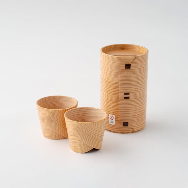 伝統工芸 大館 栗久 曲げわっぱ 酒器セット 徳利 ぐい呑み おつまみ入 皿 酒器3点セット｜徳久利 (1合)・ぐいのみ | 大館曲げわっぱ | 栗久 ｜BECOS