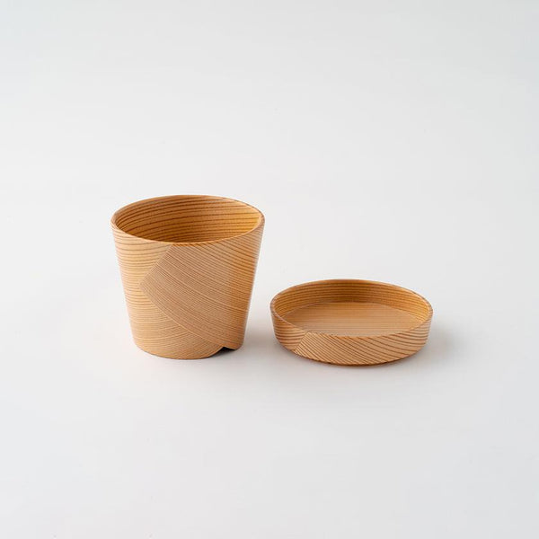 【おちょこ】そばちょこ 薬味皿付 | 大館曲げわっぱ | 栗久