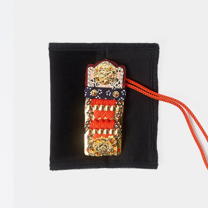 【お守り】錺小鎧® Mini 本金箔 朱赤糸縅 | 美術甲冑| Kyoto Armor