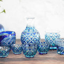 【グラス】二重被せ 格子オールドグラス (緑-瑠璃) | 薩摩切子 | satuma