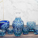 【酒器3点セット】二重被せ 片口 & お猪口 (緑-瑠璃) | 薩摩切子 | satuma