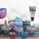 【酒器3点セット】二重被せ 片口 & お猪口 (金赤-瑠璃) | 薩摩切子 | satuma