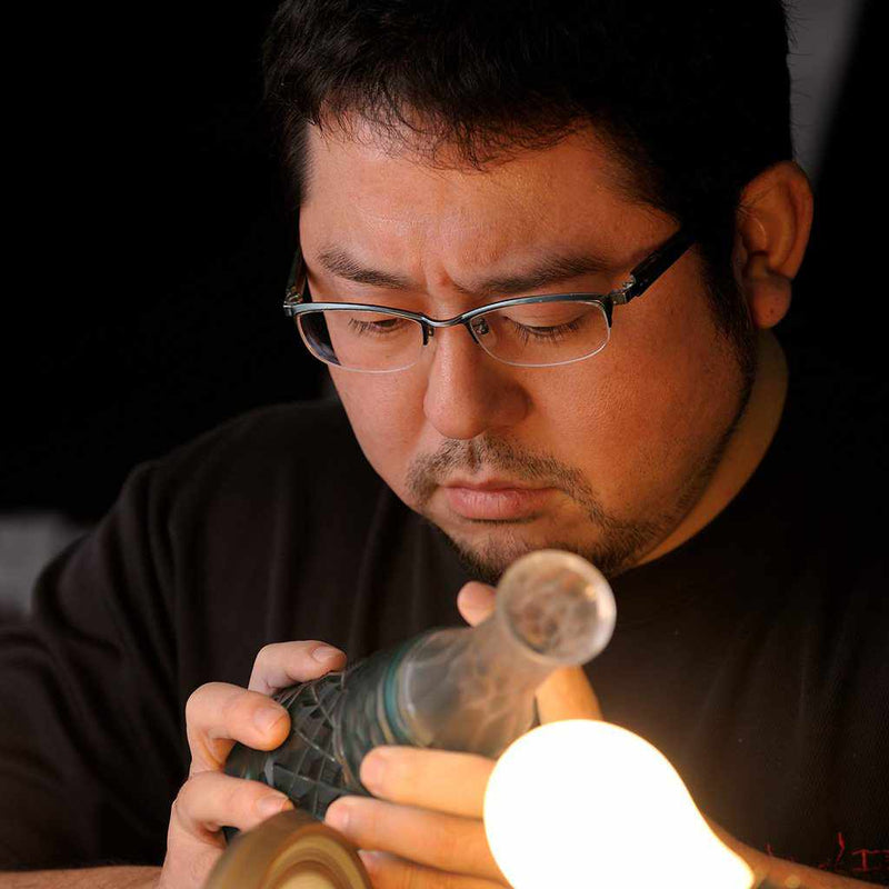 【そば猪口2点セット】二重被せ (緑-瑠璃, 金赤・瑠璃) おちょこ | 薩摩切子 | satuma