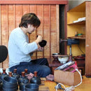 【モバイルタンブラー】thermo mug × 土直漆器 うるし波千鳥 (ブラック) | 越前漆器 | 匠市