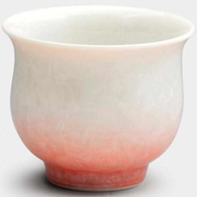 【ぐい吞】花結晶 (白地赤)  | 京焼-清水焼 | 陶葊