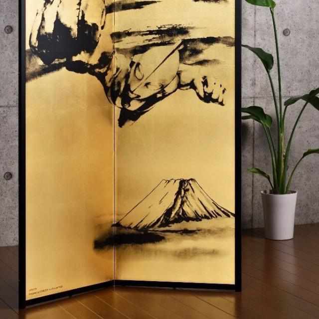 【屏風】ウルトラマン 富士山 (縁あり) | 本装屏風 - 水墨画