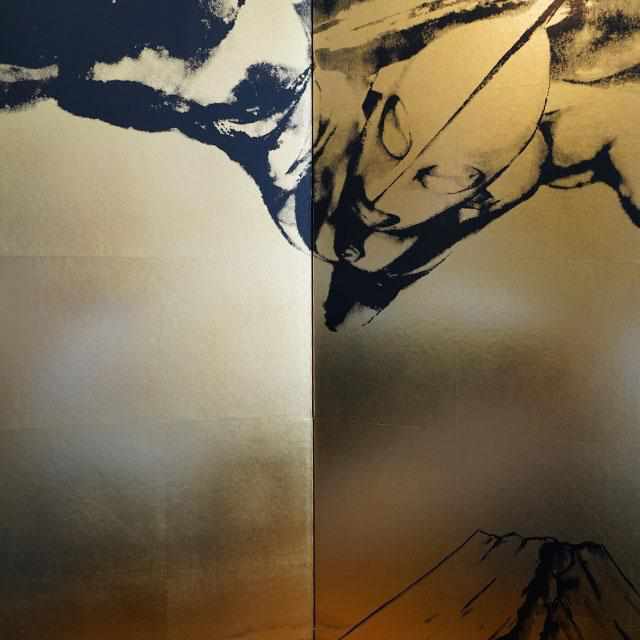 【屏風】ウルトラマン 富士山 (縁なし) | 本装屏風 - 水墨画