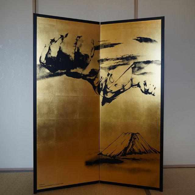 【屏風】ウルトラマン 富士山 (縁あり) | 本装屏風 - 水墨画