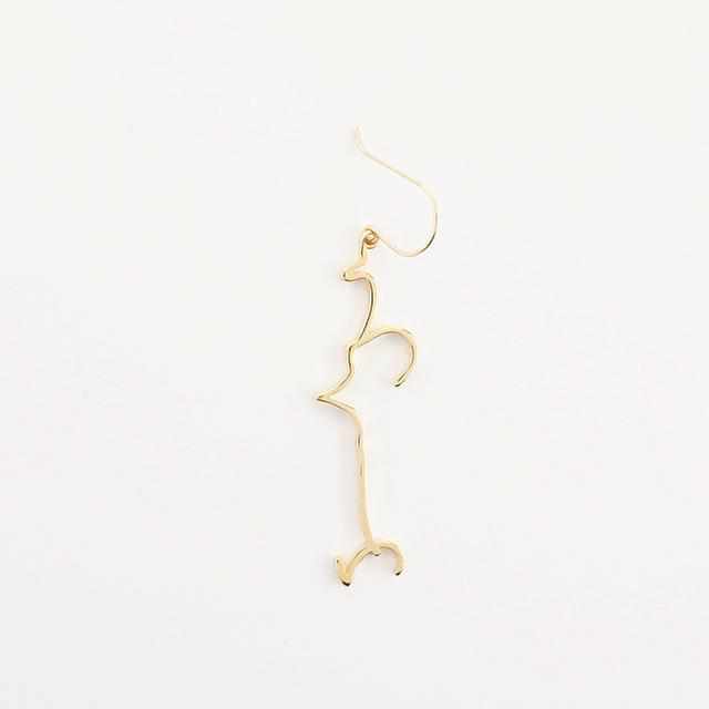 【ピアス】うつくしい ゴールド (K10) 片耳 | ひらがなアクセサリー | SAORI KUNIHIRO