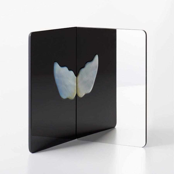 【嵯峨螺鈿】野村 スタンドミラー Vison-Visu_small (白蝶貝)