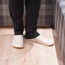 【スリッパ】Reela ワックスレザー ルームサボ（アイボリー）