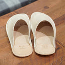 【スリッパ】Reela ワックスレザー ルームサボ（アイボリー）