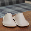 【スリッパ】Reela ワックスレザー ルームサボ（アイボリー）