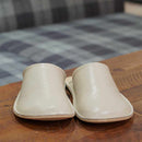 【スリッパ】Reela 本革スムース ルームサボ（アイボリー）