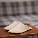 【スリッパ】Reela 本革スムース ルームサボ（アイボリー）