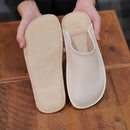 【スリッパ】Reela 本革スムース ルームサボ（アイボリー）