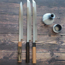 【先丸蛸引包丁】330mm 白二鋼水焼本焼 鏡面波浮かし 一位八角柄 | 堺刃物 | 郷右馬允義弘