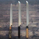 【柳刃包丁】300mm 白二鋼水焼本焼 鏡面波浮かし/樋入り 千本黒柿柄鞘仕様 | 堺刃物 | 郷右馬允義弘